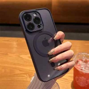 Matte Magnetic Wireless Charge For Magsafe iPhone Case - Hard Shockproof Cover - Picture 1 of 16