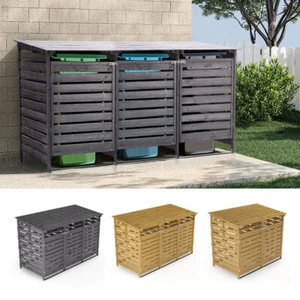 Single/Double/Triple Wheelie Bin Storage Wooden Store Cover Garden Dustbin Sheds - Picture 1 of 48