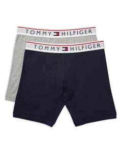 Tommy Hilfiger 2-Pack Solid Boxer Briefs Big Boy's M Navy Blazer / Gray Heather~ - Picture 1 of 14