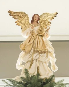 ANGEL GOLD COLOR CHRISTMAS TREE TOPPER DECOR HANDCRAFTED - Picture 1 of 4