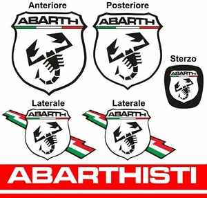 ABARTH KIT copriloghi adesivi sticker 500 595 695 competizione BIANCO - NERO - Imagen 1 de 1