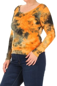 Top de manga larga Tie-Dye con escote redondo - Imagen 1 de 5