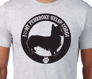 I Love My Pembroke Welsh Corgi Pet Paws Dog BFF Unisex T-Shirt Adopt Rescue Boop - Picture 1 of 7