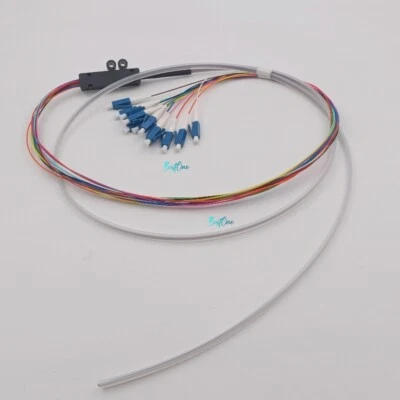 12 Fiber LC UPC SingleMode Ribbon Fiber Optic Pigtail SM 9/125 Optical Pigtail - Image 1 of 4