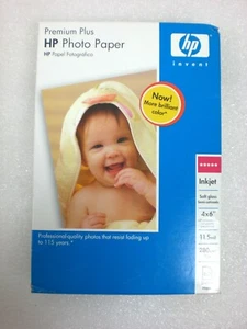 HP Premium Plus Photo Paper 4x6 Soft Gloss 60 Sheets Inkjet New NIB - Zdjęcie 1 z 4