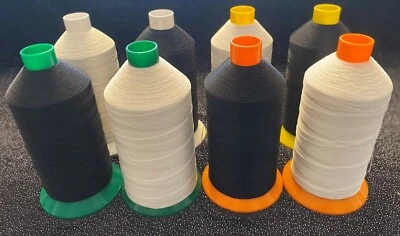 Amann Polyester Bonded Black & White Thread 16OZ, Outdoor use, UV - Image 1 of 2
