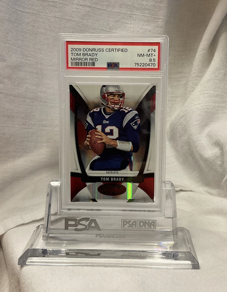 2009 Donruss Certified Tom Brady Mirror Red #74 PSA NM-MT+ 8.5.  LE /250 - Image 1 of 2