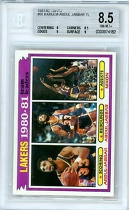 1981-92 Topps Lakers Team Leaders BGS 8.5 Kareem Abdul-Jabbar Nixon #55 - Picture 1 of 2