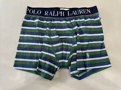 NEW! POLO by RALPH LAUREN Striped Boxer Briers, S - Green/Blue Multi - Image 1 of 4