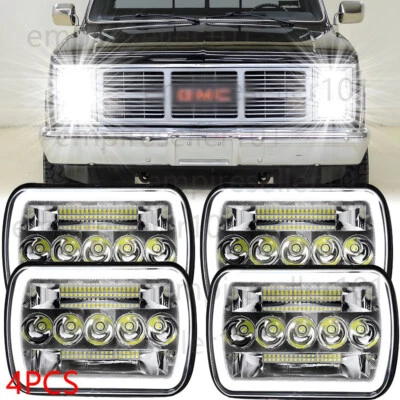 4X 4x6" LED Headlights For GMC C1500 2500 3500 K1500 K2500 K3500 1982-1986 Truck - Image 1 of 4