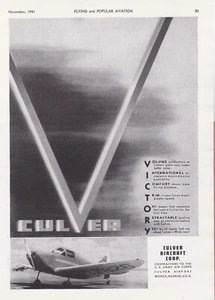 1941 Culver Flugzeug ad 7/17/2024f - Bild 1 von 1