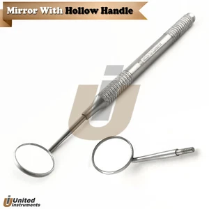 Dental Mirror With Hollow Handle Diagnostic Mouth Teeth Cleaning Inspection - Picture 1 of 3