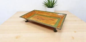 Vintage Repasser Décoratifs Plateau Original Old Main Crafted Peint - Picture 1 of 7