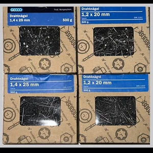 Nägel GECCO Germany Bildernagel Stahlnagel blank DIN 1151/1152 1,2x20 1,4x25 - Bild 1 von 7