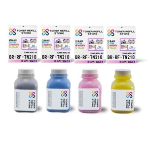 4Pk TRS TN221 BCMY Compatible for Brother HL3140CW, MFC9130CW Toner Refill Kit - Picture 1 of 1