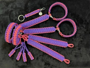 Bright Purple & Pink/Orange Multi Grab Handles for a Wrangler 4x4 SxS Golf Cart - Picture 1 of 11