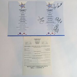 NWA Line-Up Match Cards 1988 & 1989 Great American Bash w/ Autographs 