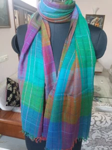 PESTEL Rojizo Cuadros Cuadros 100% Cachemira Pashmina Chal/Envoltura ~ 12 DISEÑOS A ELEGIR - Imagen 1 de 2