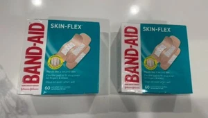 2 Pack - Band-Aid Skin-Flex Assorted Sizes Adhesive Bandages - 60ct Each -NEW - Picture 1 of 3