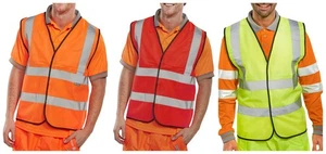 Beeswift Hi-vis Vest Polyester Fabric Retro Reflective Orange, Red, Yellow - Picture 1 of 6