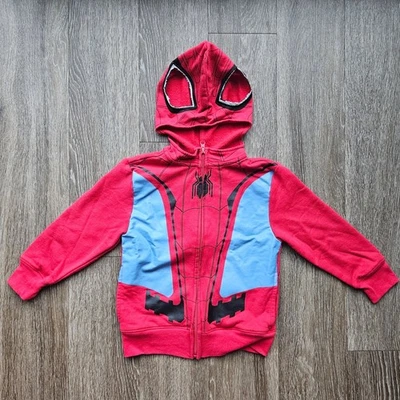 Chaqueta con capucha roja con cremallera para niños Marvel Spider Man Lejos de casa talla XS Foto 1 de 4