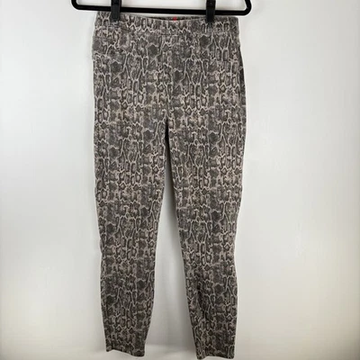 Spanx Womens Large Denim Jean-ish Ankle Leggings Pants Beige Brown Leopard - Image 1 of 4