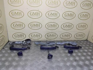 Peugeot 308 Set Of 3 Outer Door Handle Blue Paint Code Kpld Mk1 2007-2014M - Picture 1 of 8