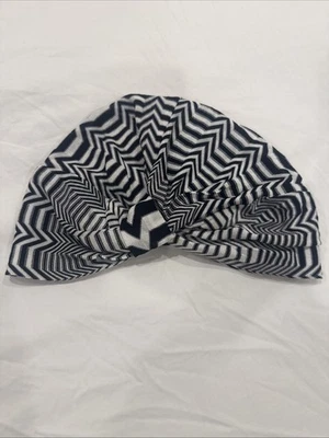 Envoltura de cabeza de turbante Missoni blanco y negro talla única hecho en Italia   Foto 1 de 4