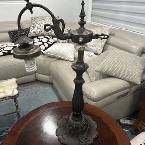Antique Art Nouveau Bridge Arm Lamp Gothic Style Brown 1910 Style 24.5” H - Picture 1 of 13