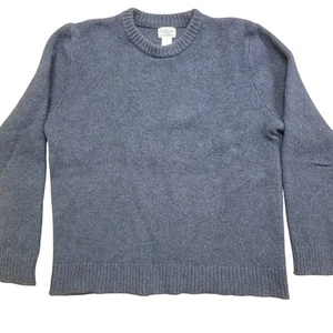 Pullover Clásico De Colección LL BEAN Para Hombre XL Brezo Azul Marino Lana de Cordero Cuello Redondo Tejido Pesado - Imagen 1 de 7