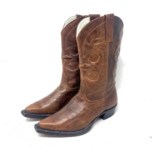 Pastores Women's Handmade Womens Western Pull On Boots Snip Toe sz 37 US 6 B - Picture 1 of 11