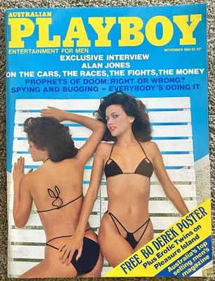 Playboy Magazine Aust November 1980 + RARE Peter Brock HDT Commodore Poster MINT - Image 1 of 4