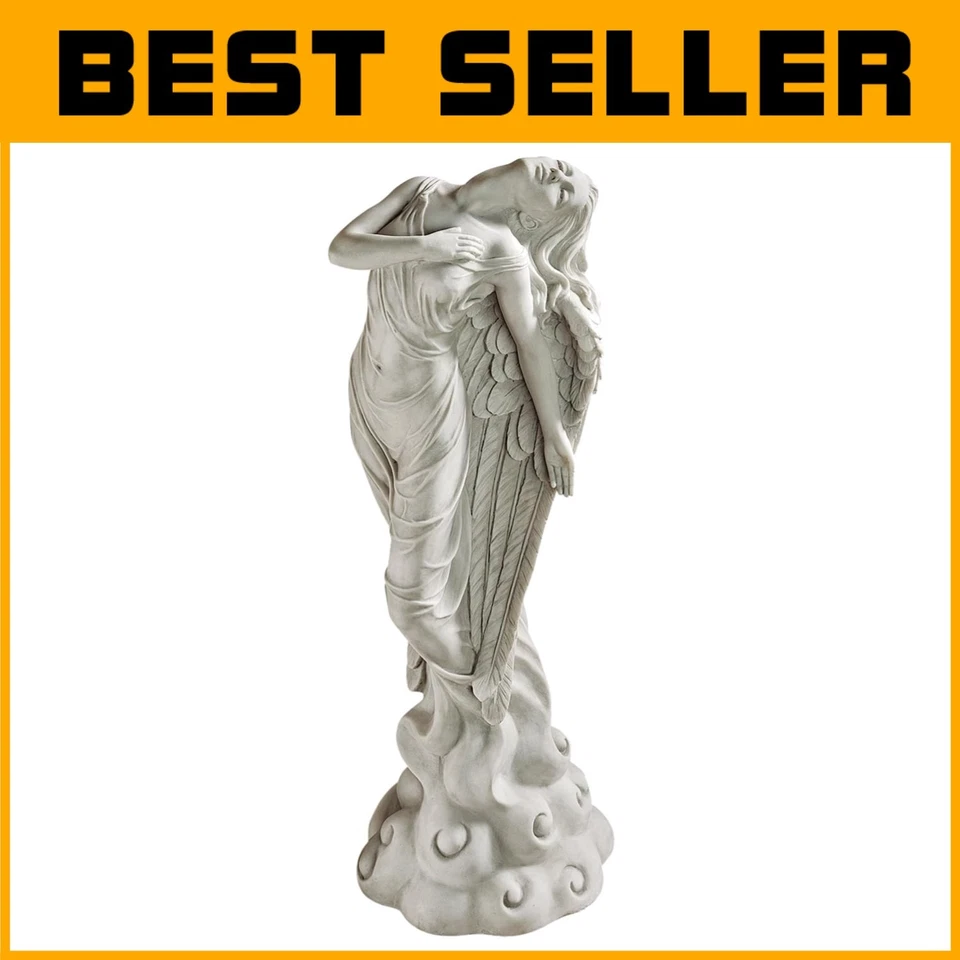 Estatua Ángel Jardín - Tamaño Mediano, Acabado Piedra Antigua Foto 1 de 4