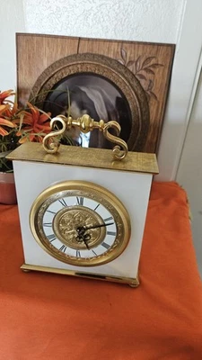 Vintage Bucherer/ Imhof Marble Mantel Clock Working - Image 1 of 4