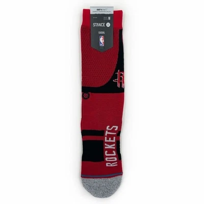 Stance Houston Rockets Shortcut Crew Socks Medium Mens Womens NBA Fan Gear Red - Image 1 of 4