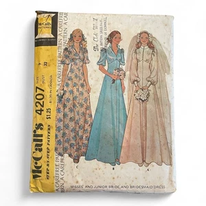 Vintage 1974 McCall’s 4207 Braut & Brautjungfer Kleid Schnittmuster Größe 9 - Bild 1 von 2