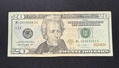 Fancy Serial number - $20 Dollar Bill (Trinary)  38989883 (2013) - Image 1 of 2