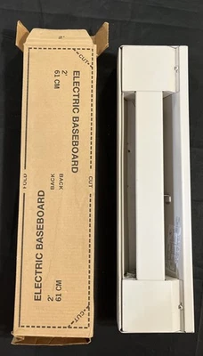 WIDE LOW PROFILE WHITE ELECTRIC BASEBOARD HEATER 208VAC MARKEL 2-FEET 61CM - Image 1 of 4