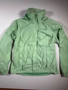 THE NORTH FACE HYVENT Mint Green Hooded Rain Waterproof Mesh Lined women M - Picture 1 of 14
