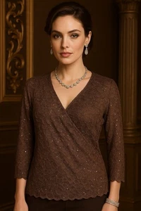 Joseph Ribkoff Bluse Gr. 8 ruhiger Luxus Glamouröser Abend - Bild 1 von 8