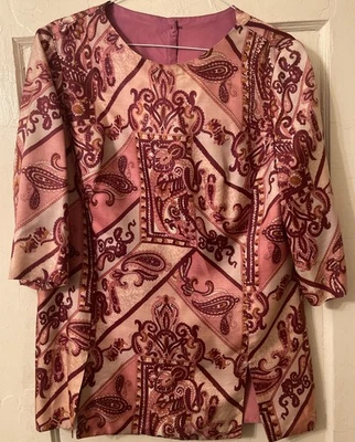 CAMISA BLUSA BAILARINA GO-GO AÑOS 60 DE COLECCIÓN TALLA GRANDE PAISLEY ALEX COLEMAN CALIF. Foto 1 de 4