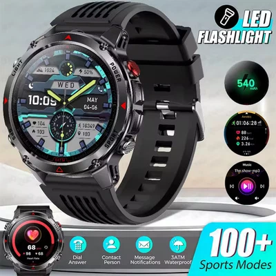 Military Smart Watches For Men's GPS Bluetooth Call Waterproof Fitness Tracker - Image 1 of 4