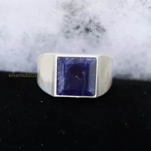 Lapis Lazuli Men's Ring 925 Sterling Silver Statement Ring All Size SH58 - Picture 1 of 4