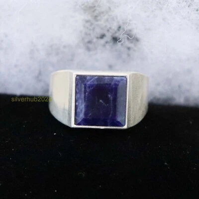 Lapis Lazuli Men's  Ring 925 Sterling Silver Statement Ring All Size  SH58 - Image 1 of 4