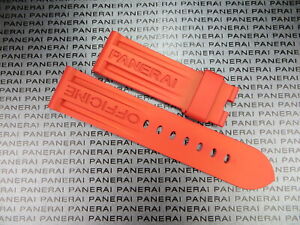 24mm Authentic PANERAI Genuine Rubber Deployment Strap Red Diver Watch Band
