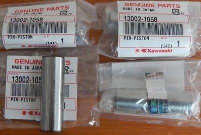 正品川崎忍者 ZX11 500R 活塞销和卡环 (12 件) PN 13002-1058 — 第 1/2 张图片