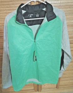 Giacca Pullover Antigua Golf Uomo Grande Manica Lunga 1/4 Zip Verde Grigio Nuova con etichette - Foto 1 di 6