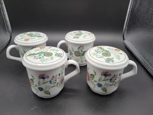 Ceramic Floral Painted Coffee Tea Mug Cover Lids Coasters Trade Masters... - Picture 1 of 8