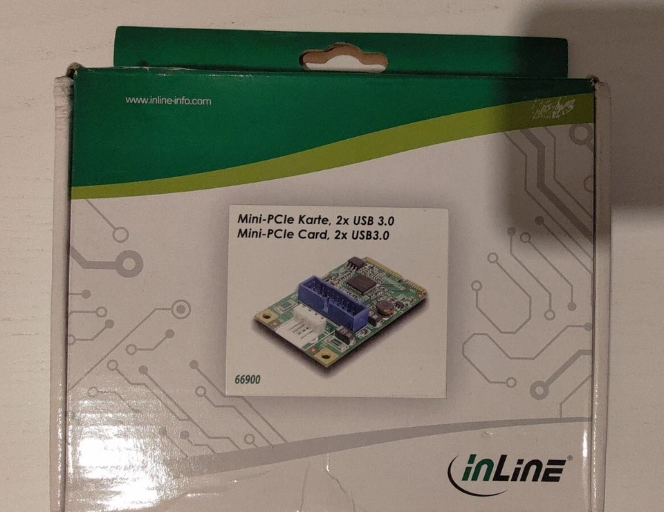 InLine Controller Mini-PCIe USB 3.0 Host 2 Porte Adattatore Interno 66900 - Immagine 1 di 4