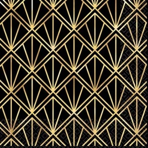 16 GLITZ AND GLAM LUNCH NAPKINS PARTY TABLE DECORATION ART DECO GATSBY 20'S NYE - Picture 1 of 3